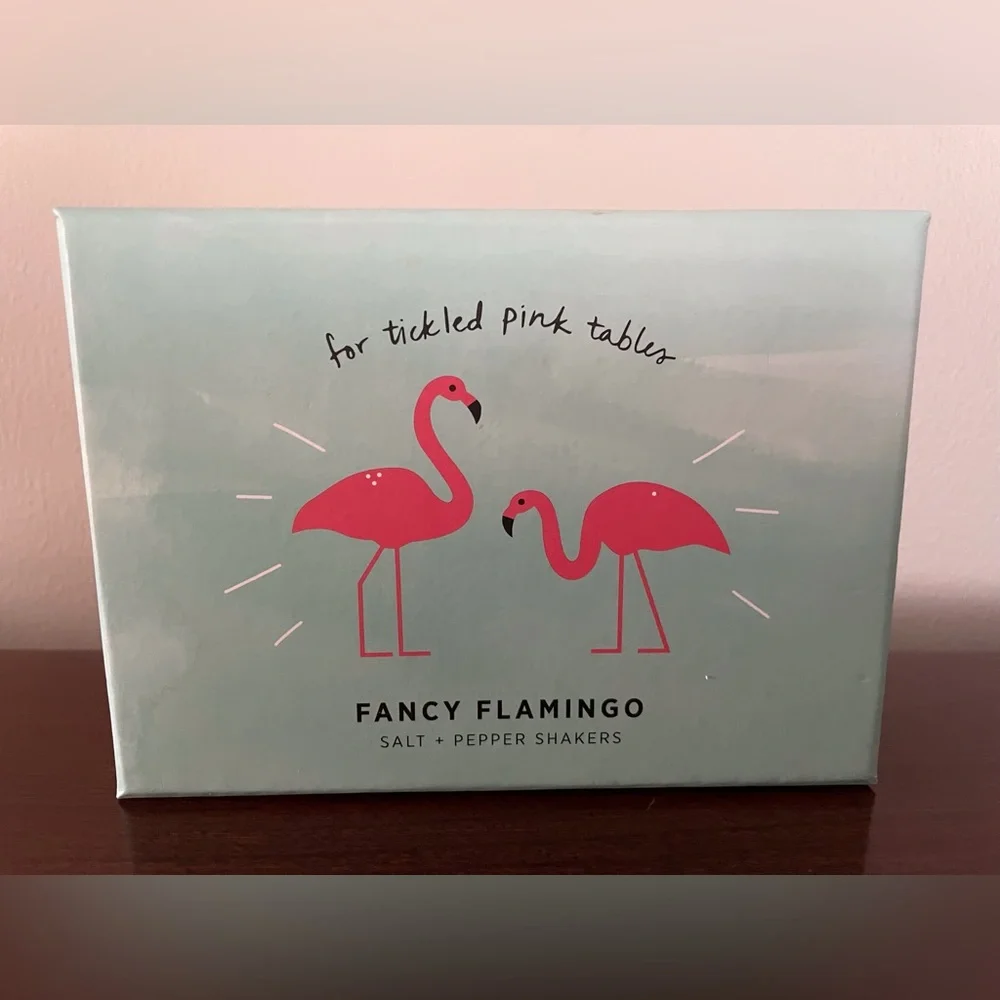 West Elm Fancy Flamingo Salt and Pepper Shakers - Pink